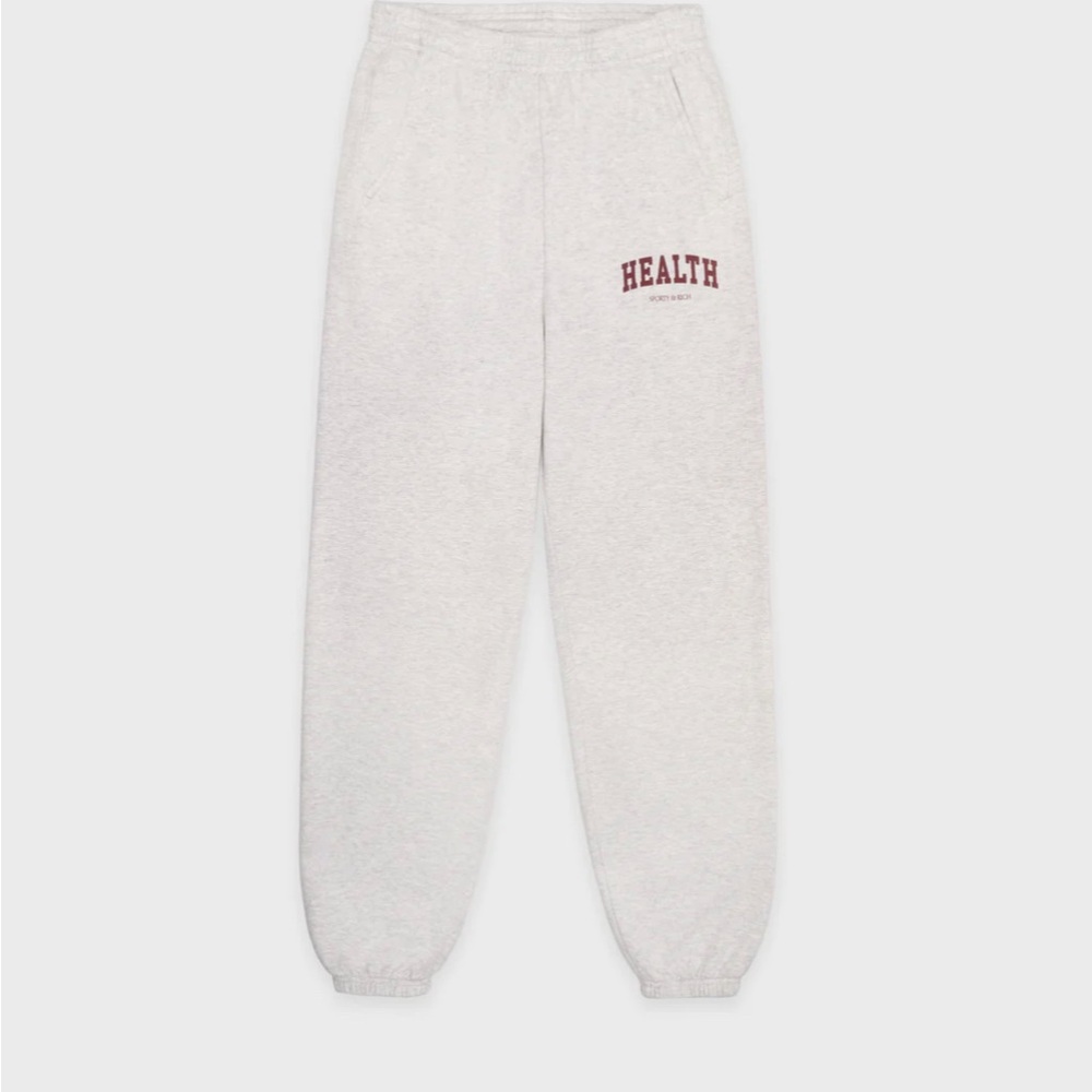 NEW SPORTY & RICH HEATHER GRAY HEALTH SWEATPANTS PANTS SZ MEDIUM M